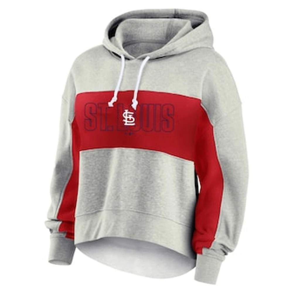 Women's Profile Heather Gray St. Louis Cardinals Plus Pullover Hoodie