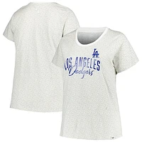 Women's Profile White Los Angeles Dodgers Plus Size Leopard T-Shirt