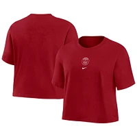 Women's Nike Red Paris Saint-Germain Crest Cropped T-Shirt