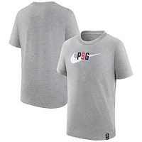 Youth Nike Heather Gray Paris Saint-Germain Swoosh T-Shirt