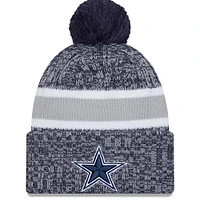 Men's New Era  Navy Dallas Cowboys 2023 Sideline Cuffed Knit Hat With Pom