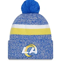 Men's New Era Royal Los Angeles Rams 2023 Sideline Cuffed Knit Hat With Pom