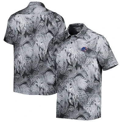 Men's Tommy Bahama Black Boise State Broncos Coast Luminescent Frond Camp IslandZone Button-Up Shirt