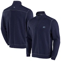 Men's Tommy Bahama Navy Jackson State Tigers Sport Tobago Bay Tri-Blend Half-Zip Jacket