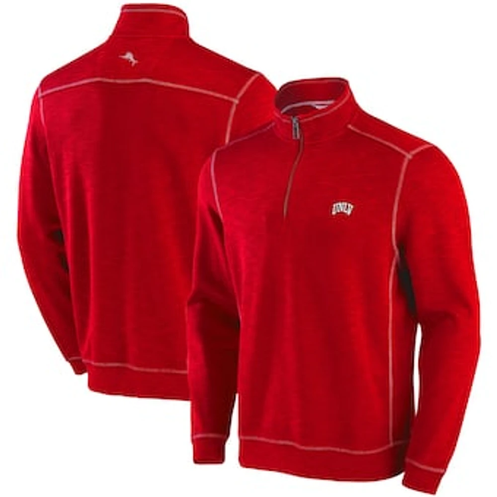 Men's Tommy Bahama Red UNLV Rebels Sport Tobago Bay Tri-Blend Half-Zip Jacket