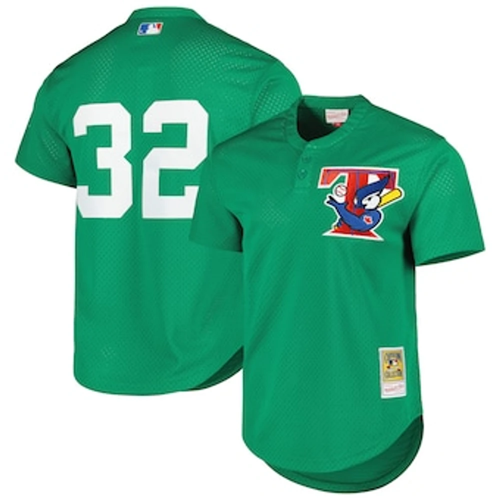 Men's Mitchell & Ness  Green Toronto Blue Jays Cooperstown Collection Mesh Batting Practice Jersey