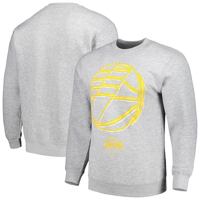 Unisex Stadium Essentials  Heather Gray Los Angeles Lakers Element Logo Pop Pullover Sweatshirt