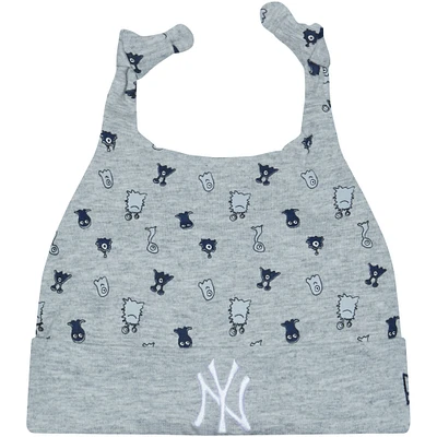 Infant New Era  Heather Gray New York Yankees Critter Cuffed Knit Hat