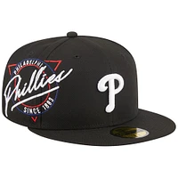 Men's New Era Black Philadelphia Phillies Neon 59FIFTY Fitted Hat