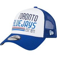 Men's New Era Royal Toronto Blue Jays Stacked 9FORTY Trucker Adjustable Hat