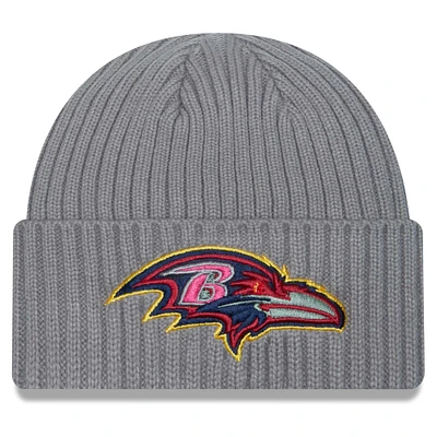 Men's New Era Gray Baltimore Ravens Color Pack Cuffed Knit Hat