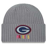 Men's New Era Gray Green Bay Packers Color Pack Cuffed Knit Hat