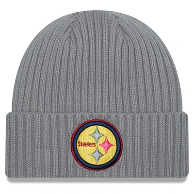 Men's New Era Gray Pittsburgh Steelers Color Pack Cuffed Knit Hat