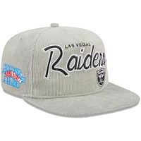 Men's New Era Gray Las Vegas Raiders Corduroy Golfer Snapback Hat