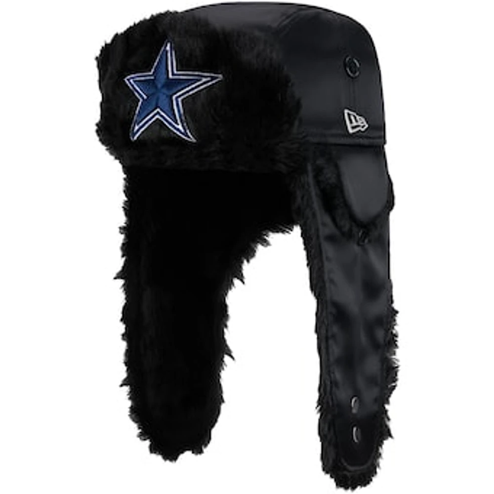 Men's New Era Black Dallas Cowboys Trapper Hat