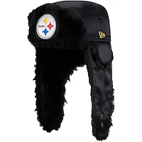 Men's New Era  Black Pittsburgh Steelers Trapper Hat