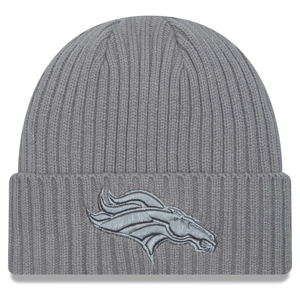 Men's New Era Gray Denver Broncos Color Pack Cuffed Knit Hat