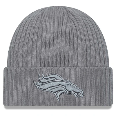 Men's New Era Gray Denver Broncos Color Pack Cuffed Knit Hat