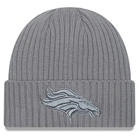 Men's New Era Gray Denver Broncos Color Pack Cuffed Knit Hat