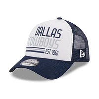 Men's New Era /Navy Dallas Cowboys Stacked A-Frame Trucker 9FORTY Adjustable Hat