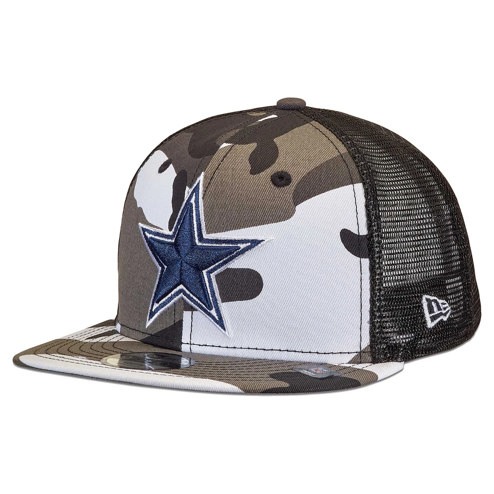 Youth New Era Camo/Black Dallas Cowboys Trucker 9FIFTY Snapback Hat