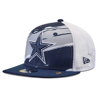 Youth New Era Navy Dallas Cowboys Tear 9FIFTY Trucker Snapback Hat