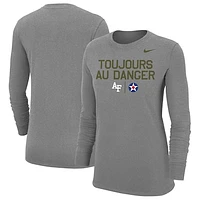 Women's Nike  Heather Gray Air Force Falcons Rivalry Long Sleeve T-Shirt