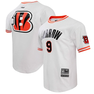 Men's Pro Standard Joe Burrow White Cincinnati Bengals Player Name & Number Mesh T-Shirt