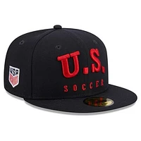 Men's New Era Navy USMNT Text 59FIFTY Fitted Hat