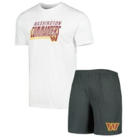 Men's Concepts Sport Charcoal/White Washington Commanders Downfield T-Shirt & Shorts Sleep Set