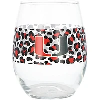 Miami Hurricanes 15oz. Leopard Stemless Glass