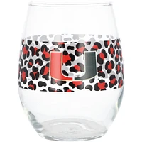 Miami Hurricanes 15oz. Leopard Stemless Glass