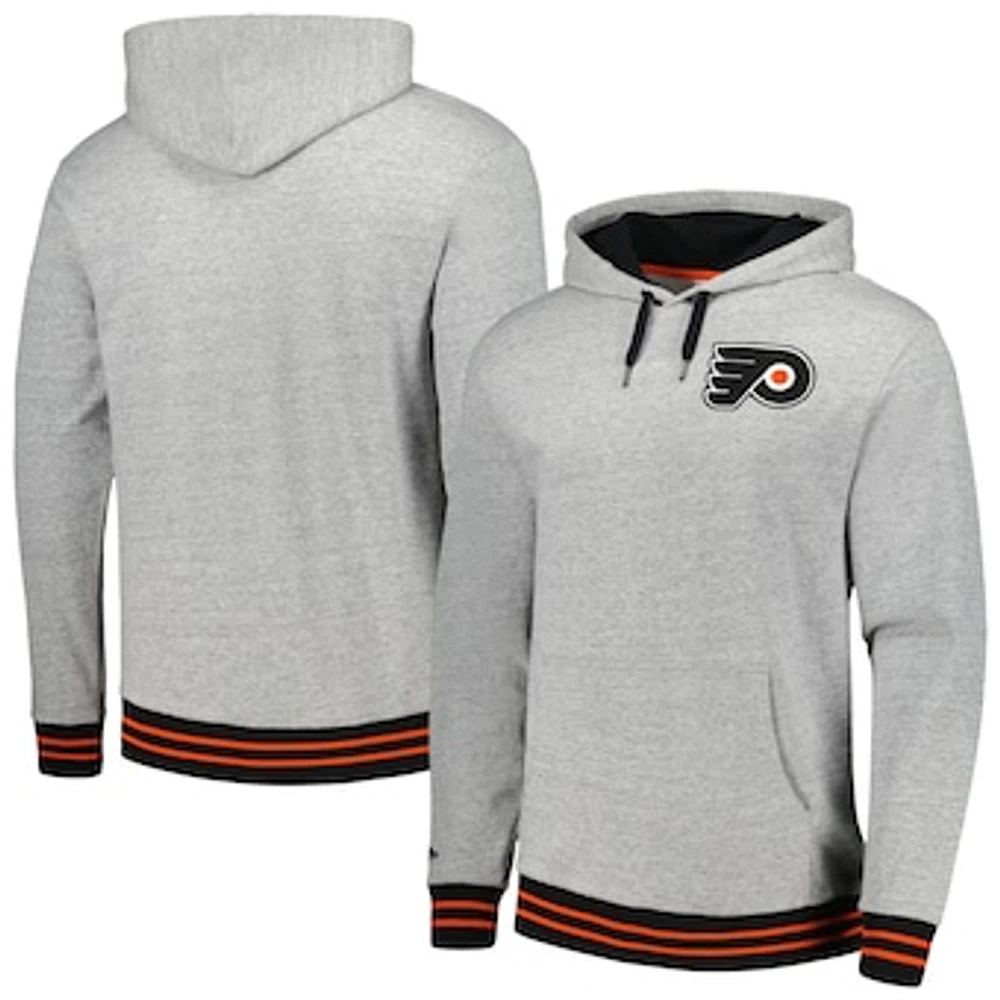 Men's Mitchell & Ness  Heather Gray Philadelphia Flyers Classic French Terry Pullover Hoodie