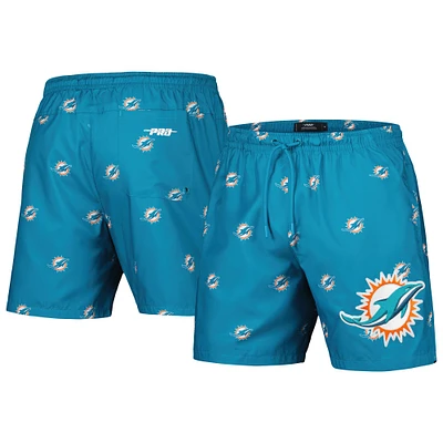 Men's Pro Standard Aqua Miami Dolphins Allover Print Mini Logo Shorts