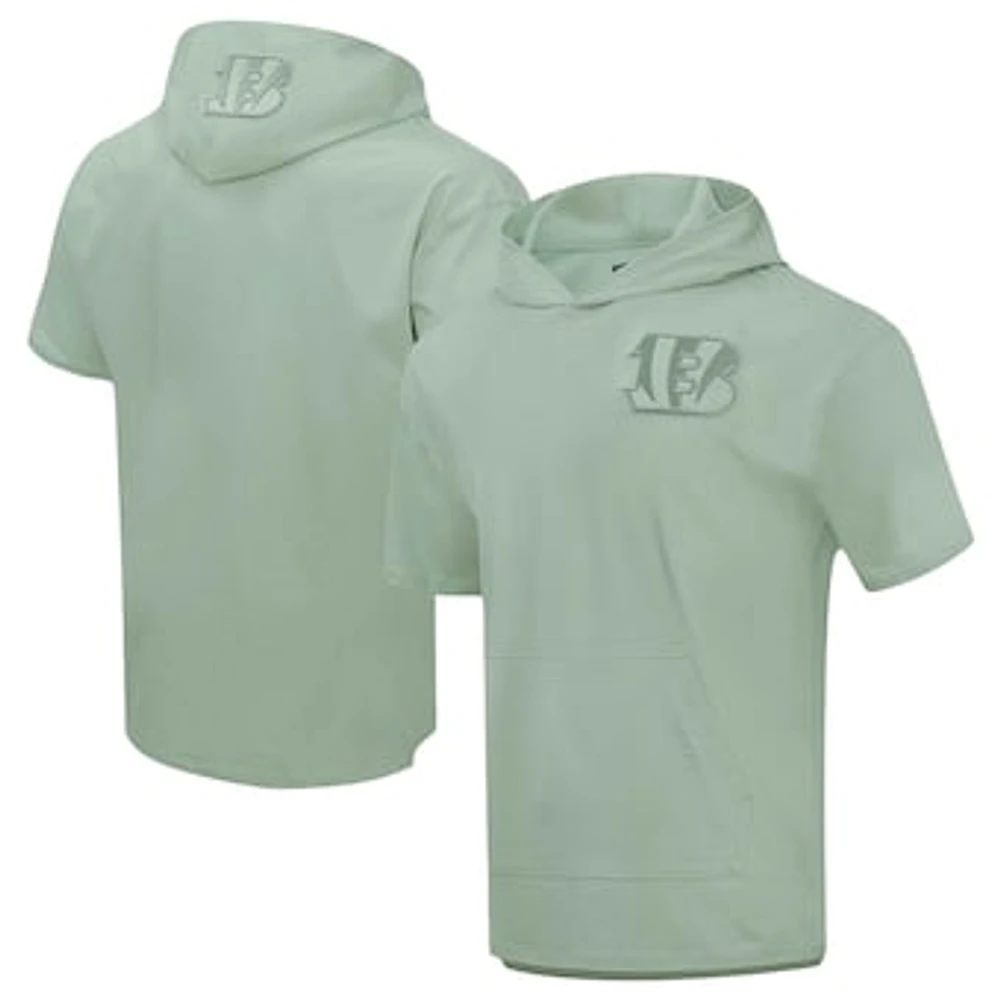 Men's Pro Standard Light Green Cincinnati Bengals Neutrals Short Sleeve Pullover Hoodie