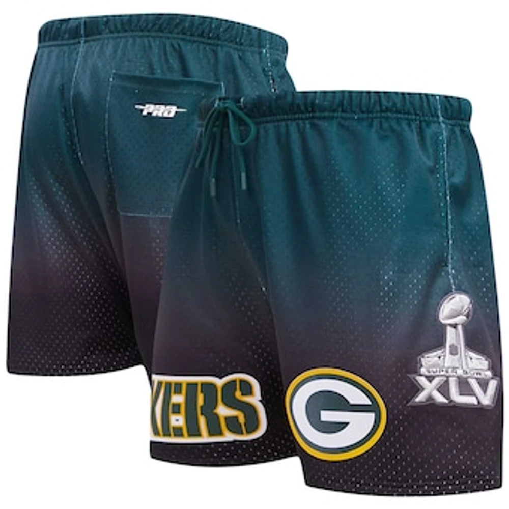 Men's Pro Standard Black/Green Green Bay Packers Ombre Mesh Shorts