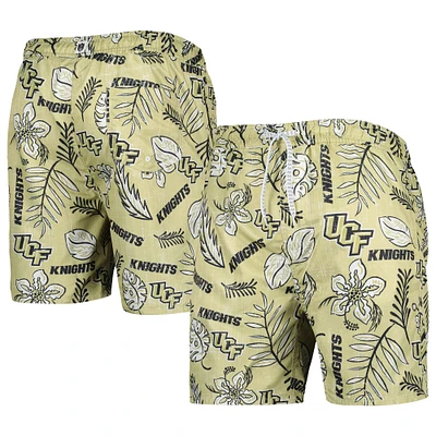 Men's Wes & Willy Khaki UCF Knights Vintage Floral Swim Trunks