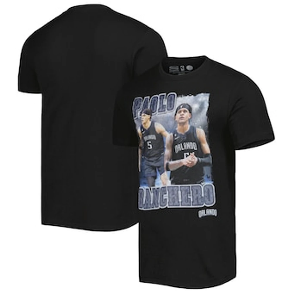 Unisex Stadium Essentials Paolo Banchero Black Orlando Magic City Edition Double Double Player T-Shirt