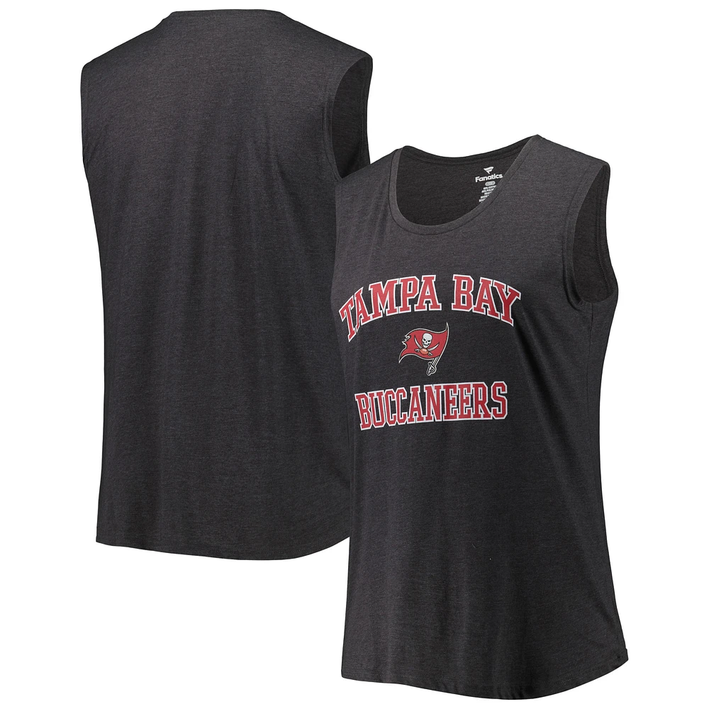 Women's Fanatics Heather Charcoal Tampa Bay Buccaneers Plus Tank Top