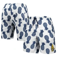 Men's Colosseum White West Virginia Mountaineers Pineapples Swim Shorts