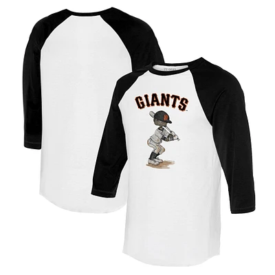Women's Tiny Turnip White/Black San Francisco Giants James 3/4-Sleeve Raglan T-Shirt