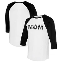 Women's Tiny Turnip White/Black Chicago White Sox Logo Mom 3/4-Sleeve Raglan T-Shirt