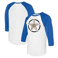 Women's Tiny Turnip White/Royal Chicago Cubs Military Star 3/4-Sleeve Raglan T-Shirt