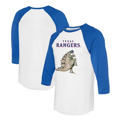 Unisex Tiny Turnip White/Royal Texas Rangers Stega 3/4-Sleeve Raglan T-Shirt