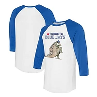 Unisex Tiny Turnip White/Royal Toronto Blue Jays Stega 3/4-Sleeve Raglan T-Shirt