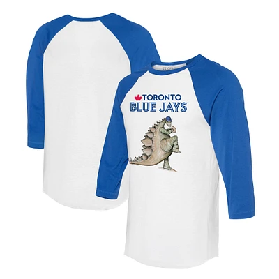 Unisex Tiny Turnip White/Royal Toronto Blue Jays Stega 3/4-Sleeve Raglan T-Shirt