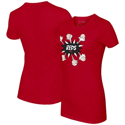 Women's Tiny Turnip Red Cincinnati Reds Baseball Pow T-Shirt