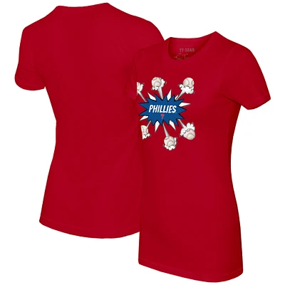 Women's Tiny Turnip Red Philadelphia Phillies Baseball Pow T-Shirt