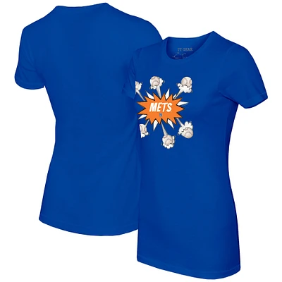 Women's Tiny Turnip Royal New York Mets Baseball Pow T-Shirt