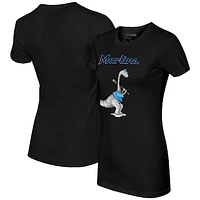 Women's Tiny Turnip Black Miami Marlins Bronto T-Shirt